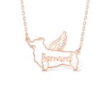 Carry Their Spirit Close – Custom Dog Silhouette Necklace with Angel Wings – For Cherished Pet Lovers and Memorials - Image 3