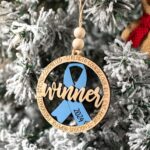 Embrace Hope and Strength – Wooden Cancer Awareness Ornaments – For Cherishing Fighters and Survivors This Holiday Season - Image 3