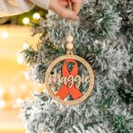 Embrace Hope and Strength – Wooden Cancer Awareness Ornaments – For Cherishing Fighters and Survivors This Holiday Season - Image 4