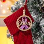 Embrace Hope and Strength – Wooden Cancer Awareness Ornaments – For Cherishing Fighters and Survivors This Holiday Season - Image 5