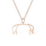 Custom dog ears silhouette necklace for pet lovers