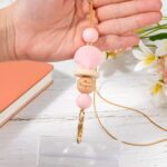 Embrace Everyday Elegance – Custom Name Beaded Lanyard with Boho Floral Charm – For Her Special Moments - Image 3