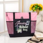 Carry Your Faith with Grace – Custom Cross & Floral Bible Tote – For Cherished Study Moments and Fellowship - Image 2