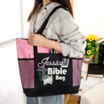 Carry Your Faith with Grace – Custom Cross & Floral Bible Tote – For Cherished Study Moments and Fellowship - Image 5