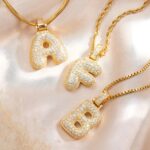 Celebrate Her Story – Bubble Letter Initial Necklace with Twisted Gold Chain – For Cherished Women & Special Moments - Image 2