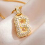 Celebrate Her Story – Bubble Letter Initial Necklace with Twisted Gold Chain – For Cherished Women & Special Moments - Image 3
