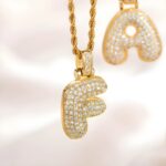 Celebrate Her Story – Bubble Letter Initial Necklace with Twisted Gold Chain – For Cherished Women & Special Moments - Image 4