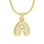 Celebrate Her Story – Bubble Letter Initial Necklace with Twisted Gold Chain – For Cherished Women & Special Moments - Image 9