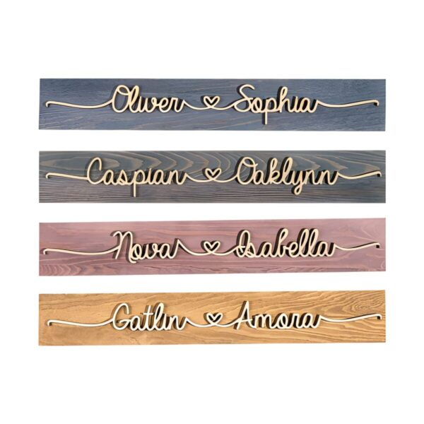 Custom wooden couples name sign for love stories
