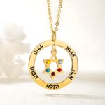 Embrace Heritage and Heart – Custom Star of David Necklace with Hebrew Names & Birthstones – A Timeless Treasure for Her - Image 2
