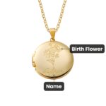 Embrace Memories in Bloom – Birth Flower Photo Locket Necklace – A Cherished Keepsake for Mom and Grandma - Image 14