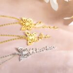Embrace New Beginnings – Dainty Birth Butterfly Name Necklace – A Cherished Keepsake for Mom, Wife, or Best Friend - Image 2