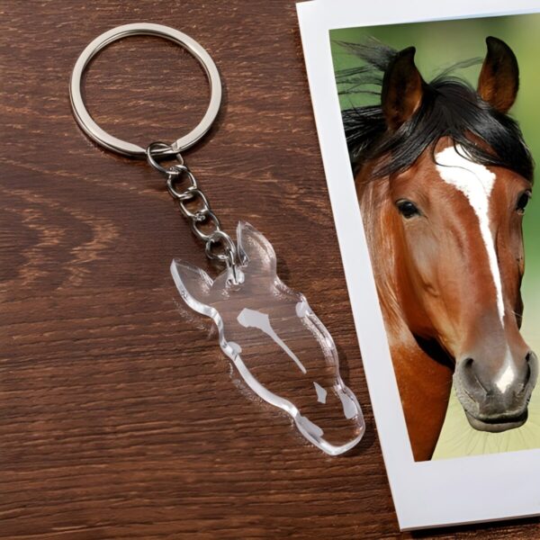 Custom horse facial marking keychain for equestrian hearts