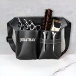 Personalized leather scissor bag for hairstylists