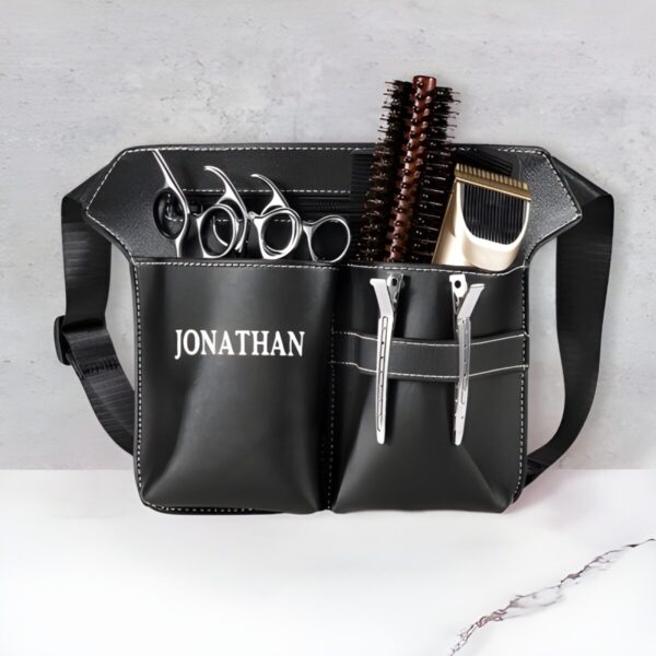 Personalized leather scissor bag for hairstylists