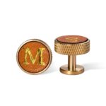 Celebrate His Legacy – Monogram Brass & Leather Cufflinks – For Fathers, Groomsmen & Cherished Men - Image 3
