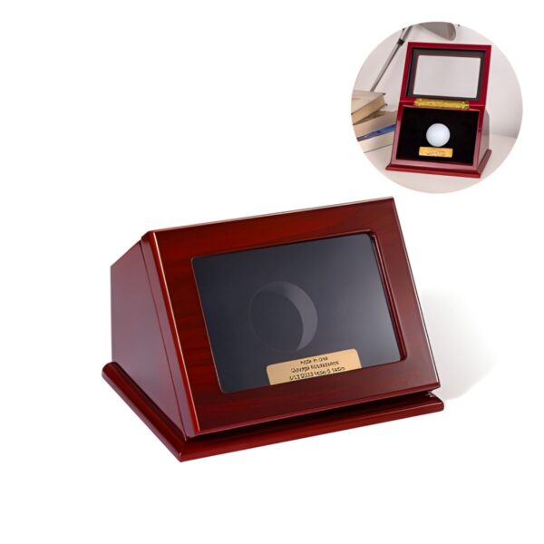 Custom engraved golf ball display case for proud golfers