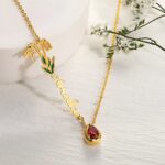 Embrace Your Story – Birth Flower & Name Necklace – A Cherished Keepsake for Her Special Moments - Image 2