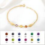 Embrace Eternal Love – Birthstone Angel Wings Bracelet – A Tender Tribute for Family and Loved Ones - Image 4