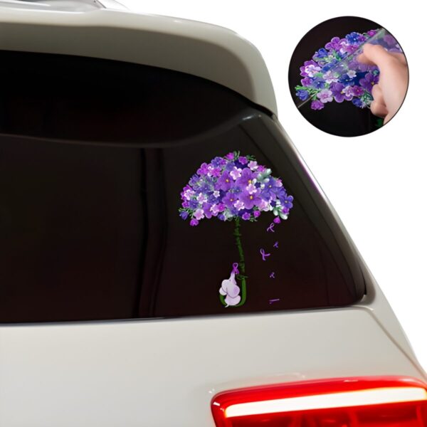 Forget Me Not Elephant Car Decal for Alzheimer's support