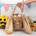 Personalized Easter Bunny Basket – Custom Name Lop-Eared Tote For Candy, Eggs & Gifts (For Kids, Family & Friends) - Image 3