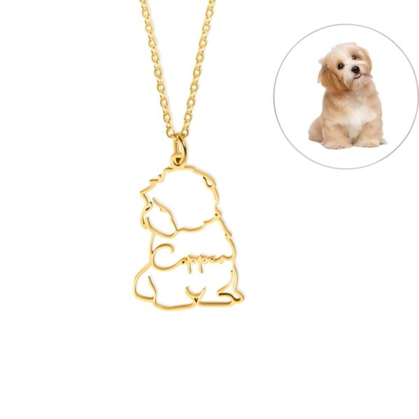 Custom dog silhouette necklace for pet lovers