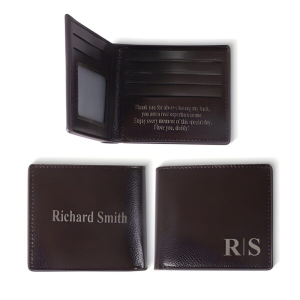 Engraved leather card holder for him