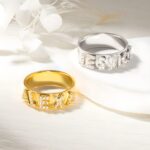 Embrace Your Story – Custom Letter Block Ring with Sparkling CZ – A Cherished Treasure for Her - Image 3