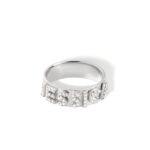 Custom letter block ring with sparkling CZ