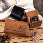 Carry His Time with Care – Custom Leather Travel Watch Box – For Dad, Him, and Groomsmen on Special Days - Image 3