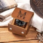 Carry His Time with Care – Custom Leather Travel Watch Box – For Dad, Him, and Groomsmen on Special Days - Image 4