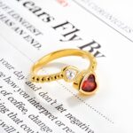 Embrace Eternal Bonds – Custom Double Heart Birthstone Ring – A Cherished Treasure for Mom, Grandma, and Daughter - Image 3