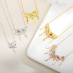 Custom rose and birthstone necklace for loved ones