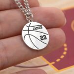 Celebrate the Game Within – Custom Basketball Name & Number Necklace – For Players and Sports Devotees - Image 4