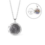 Fingerprint photo locket necklace for cherished memories