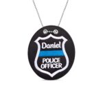 Custom junior police officer badge necklace for kids