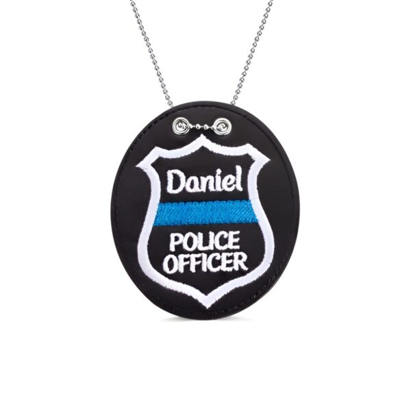 Custom junior police officer badge necklace for kids