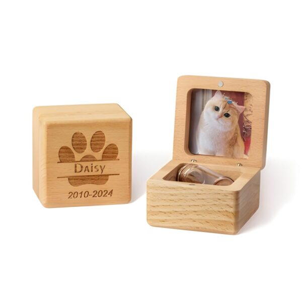 Custom wooden pet ashes box for cherished memories