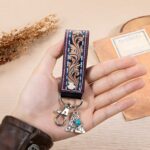 Carry the Spirit of the West – Leather Wristlet Keychain with Turquoise Initial – For the Cowboy in Your Life - Image 3