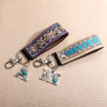 Carry the Spirit of the West – Leather Wristlet Keychain with Turquoise Initial – For the Cowboy in Your Life - Image 4