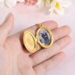 Carry Your Story Close – Engraved Birth Flower Oval Locket Necklace – A Cherished Treasure for Mom and Loved Ones - Image 4