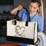 Celebrate Compassion with a Personalized Stethoscope Heart Tote Bag – Custom Canvas Gift for Nurses, Doctors & Medical Students - Image 4