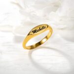 Carry Their Name Close – Oval Signet Ring with Engraved Name – A Cherished Token for Her Special Moments - Image 4