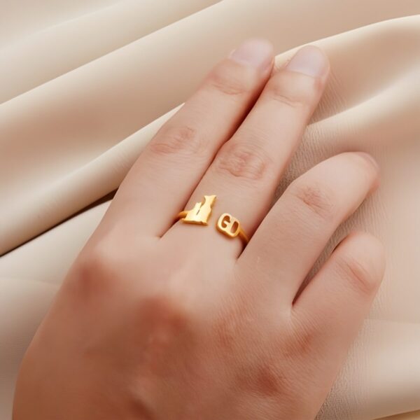 Custom pet initial ring for cherished companions