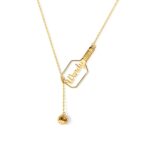 Personalized pickleball lariat necklace for sports lovers