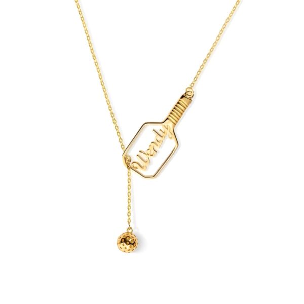 Personalized pickleball lariat necklace for sports lovers