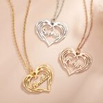 Embrace Everlasting Love – Custom Heart Necklace with Guardian Angel Wings – A Cherished Treasure for Mom or Wife - Image 3