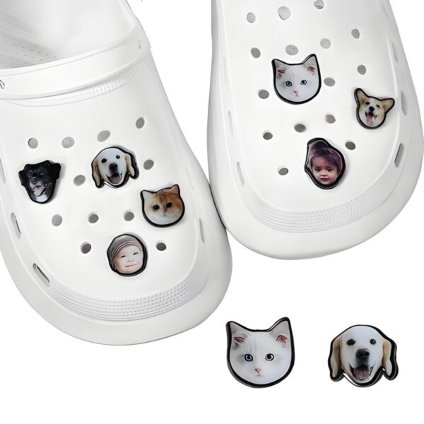 Custom pet portrait shoe charm for pet lovers
