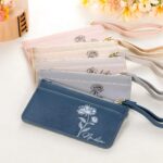 Carry Your Story – Birth Flower Zipped Card Holder & Coin Purse – A Thoughtful Keepsake for Her Special Day - Image 5