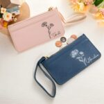 Personalized birth flower card holder for her story